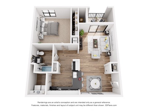a 1 bedroom floorplan is shown in this image